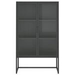 vidaXL Buffet haut Anthracite 80x35x135 cm Acier et verre trempé