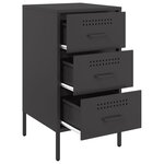 vidaXL Tables de chevet 2 Pièces noir 36x39x68 cm acier