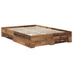 vidaXL Cadre de lit Bois ancien 140 x 190 cm Bois d'ingénierie