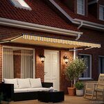 vidaXL Store rétractable manuel avec LEDs 4 × 3 m