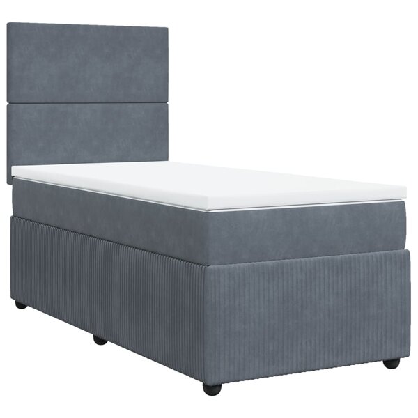 vidaXL Sommier à lattes de lit et matelas Gris foncé 90x190 cm Velours