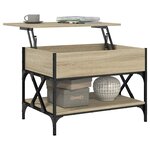 vidaXL Table basse chêne sonoma 70x50x50 cm bois d'ingénierie et métal