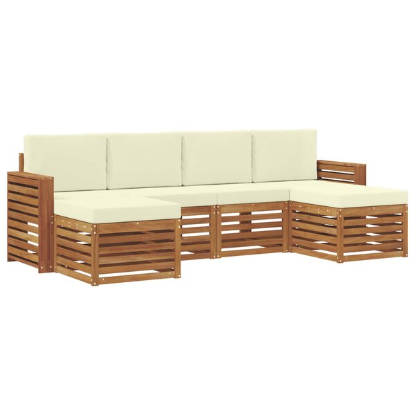 vidaXL Ensembles de canapés avec coussin 6 Pièces Naturel et Crème