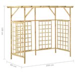 vidaXL Pergola de jardin pour poubelles triples Bois de pin imprégné