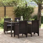 vidaXL Chaise de jardin 4 Pièces Marron 53 x 49 x 85 cm PP
