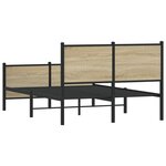 vidaXL Cadre de lit en métal sans matelas chêne sonoma 120x190 cm