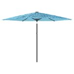 vidaXL Parasol de jardin avec mât en acier bleu 288x288x225 cm