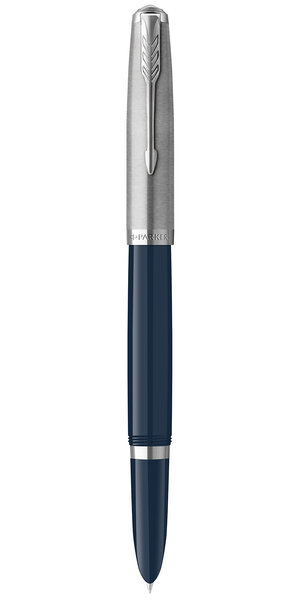 Parker 51 stylo plume  corps résine bleu nuit + capuchon inox poli  plume moyenne  coffret cadeau