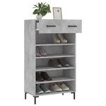 vidaXL Armoire à chaussures gris béton 60x35x105 cm bois d'ingénierie