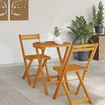 vidaXL Table de Jardin Naturel 60 x 60 x 72 cm Bois d'Acacia Massif