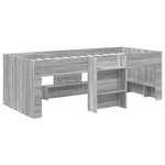 vidaXL Cadre de Lit Élevé pour Enfants 2 Pièces Sonoma gris 90 x 190 cm
