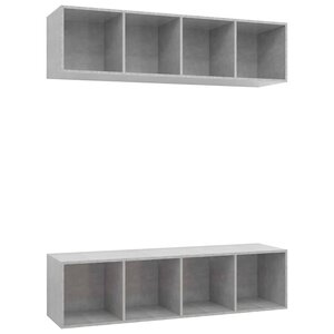 vidaXL Meubles TV muraux 2 Pièces Gris béton Bois d'ingénierie