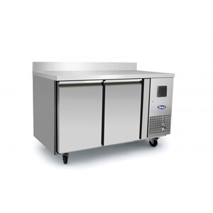 Table réfrigérée négative avec dosseret - 2 portes gn1/1 - atosa - r290 - acier inoxydable22801360pleine x700x940mm