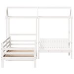 vidaXL Ensemble de lit de jour et de banc et toit 90x200 cm pin massif