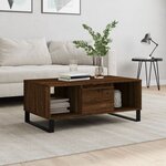 vidaXL Table basse Chêne marron 90x50x36 5 cm Bois d'ingénierie