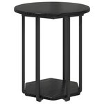 Table d'appoint vidaXL 2 pièces Bois d'ingénierie chêne noir et métal