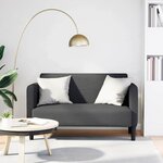 vidaXL Canapé causeuse gris foncé 109 cm tissu velours côtelé