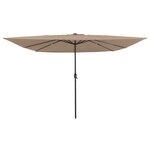 vidaXL Parasol de jardin carré avec lumières LED  295 x 245 cm  taupe