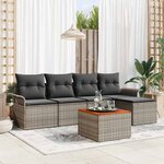 vidaXL Ensemble de canapé de jardin avec coussin 6 Pièces Gris