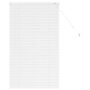 vidaXL Store de Fenêtre avec des rideaux Blanc Aluminium