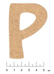 Alphabet en bois MDF adhésif 7 5cm Lettre P