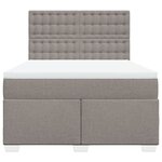 vidaXL Sommier à lattes de lit avec matelas Taupe 140x190 cm Tissu