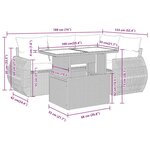 vidaXL Salon de jardin 5 Pièces avec coussins noir résine tressée