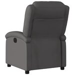 vidaXL Fauteuil inclinable gris cuir véritable