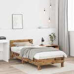 vidaXL Cadre de lit Bois ancien 203 x 95 x 70 cm Bois d'ingénierie