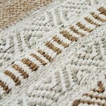 Tapis Terra - 160 x 230 cm - Bande extérieure blanc et sable