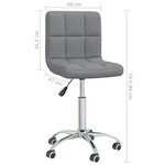 vidaXL Chaise pivotante de bureau Gris clair Tissu
