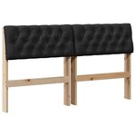 vidaXL Tête de lit capitonnée Noir 150 cm Pin massif