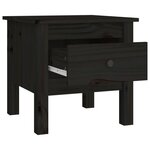 vidaXL Table d'appoint Noir 40x40x39 cm Bois massif de pin