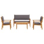 vidaXL Ensemble de canapé de jardin 4 Pièces Marron 75 x 45 x 38cm