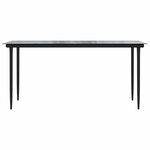 vidaXL Ensemble à manger de jardin coussins 7Pièces noir poly rotin verre