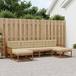 vidaXL Ensemble de canapés d'extérieur 6 Pièces Naturel et Beige