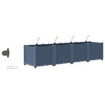 vidaXL Pots de jardin Gris 160 x 40 x 37.5 cm Acier