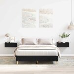Lit vidaXL 140x190 cm en bois d'ingénierie chêne noir