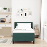 Lit à ressorts vidaXL avec matelas vert foncé 90x190 cm velours