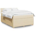 vidaXL Sommier à lattes de lit avec matelas Crème 160x200 cm Tissu