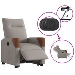 vidaXL Fauteuil inclinable électrique taupe tissu
