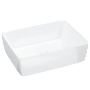 vidaXL Lavabo blanc 48x37x13 cm céramique rectangle