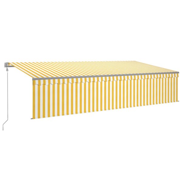 vidaXL Auvent automatique store capteur de vent LED 6x3 m Jaune/blanc