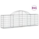 vidaXL Paniers à gabions arqués 11 Pièces 200x30x60/80 cm Fer galvanisé
