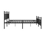 vidaXL Cadre de lit métal sans matelas avec pied de lit noir 183x213cm