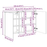 vidaXL Ensemble de Meubles de Salle de Bain 3 Pièces 120 x 14 5 x 70 cm