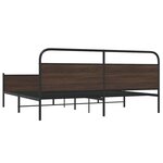 vidaXL Cadre de lit en métal sans matelas chêne marron 183x213 cm
