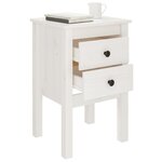vidaXL Tables de chevet 2 Pièces Blanc 40x35x61 5 cm Bois de pin massif