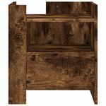 vidaXL Table de chevet chêne fumé 45x50x50 cm bois d'ingénierie