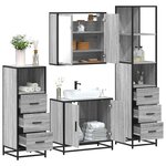 vidaXL Ensemble de meubles de salle de bain 4 Pièces sonoma gris